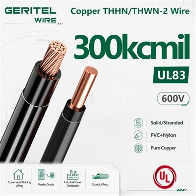 300 Kcmil UL 83 구리 THHN/THWN-2 와이어 열가소성 절연 건물 와이어